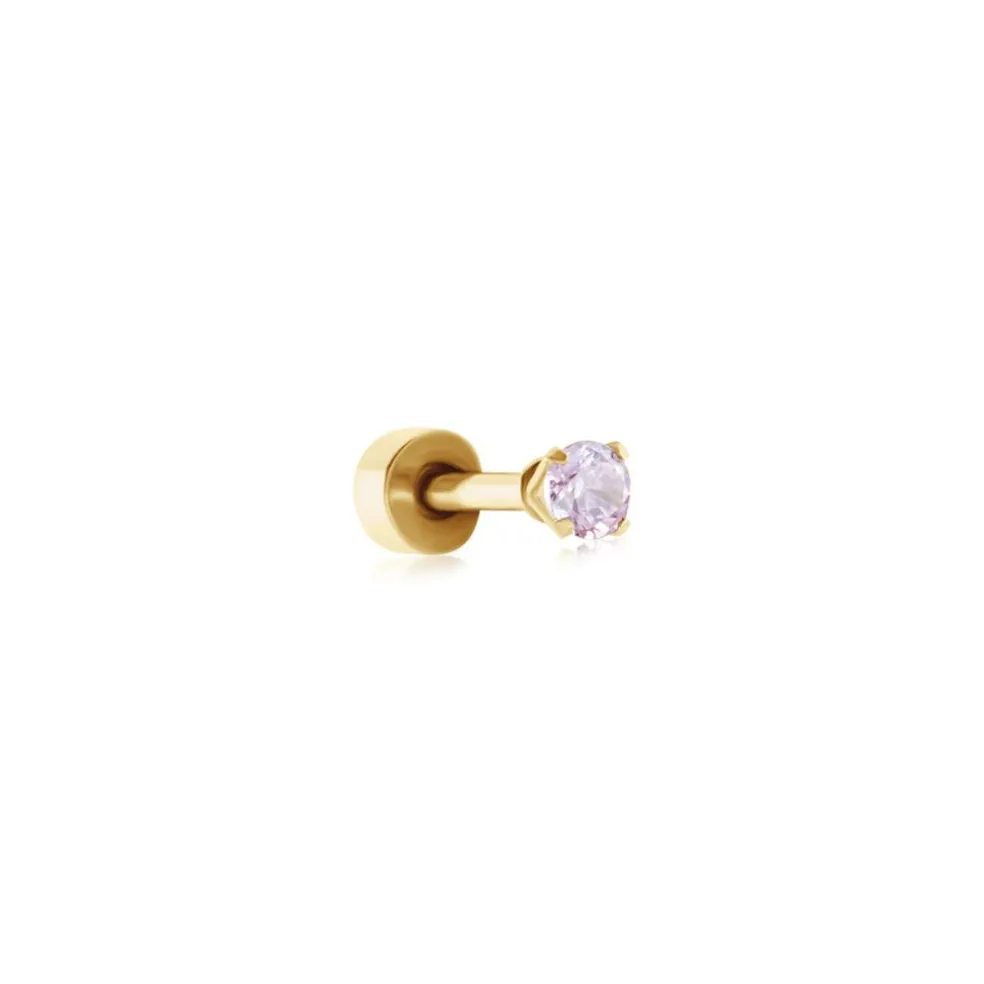Piercing D'oreilles Unitaire Acier Doré Piia Oxyde De Zirconium