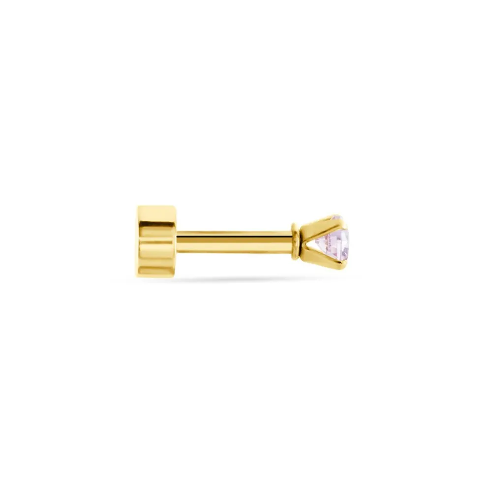 Piercing D'oreilles Unitaire Acier Doré Piia Oxyde De Zirconium