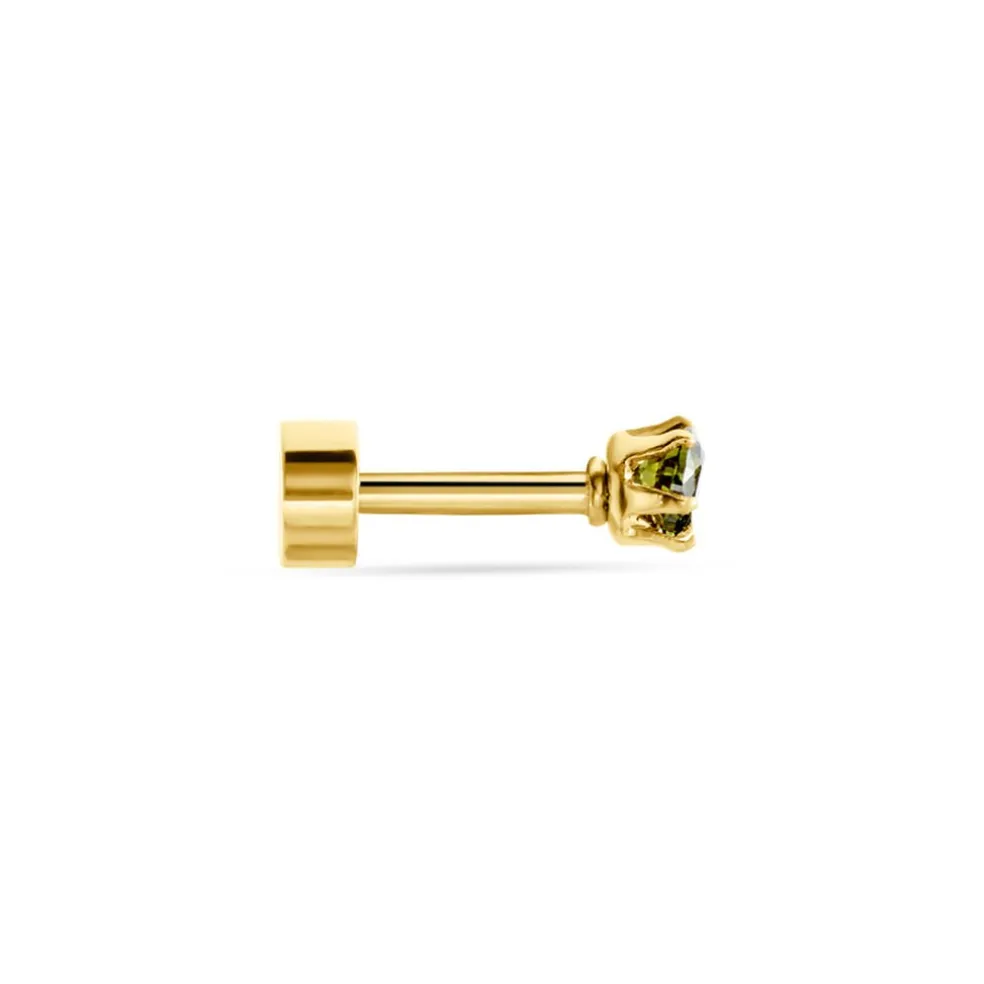 Piercing D'oreilles Unitaire Acier Doré Piia Oxyde De Zirconium