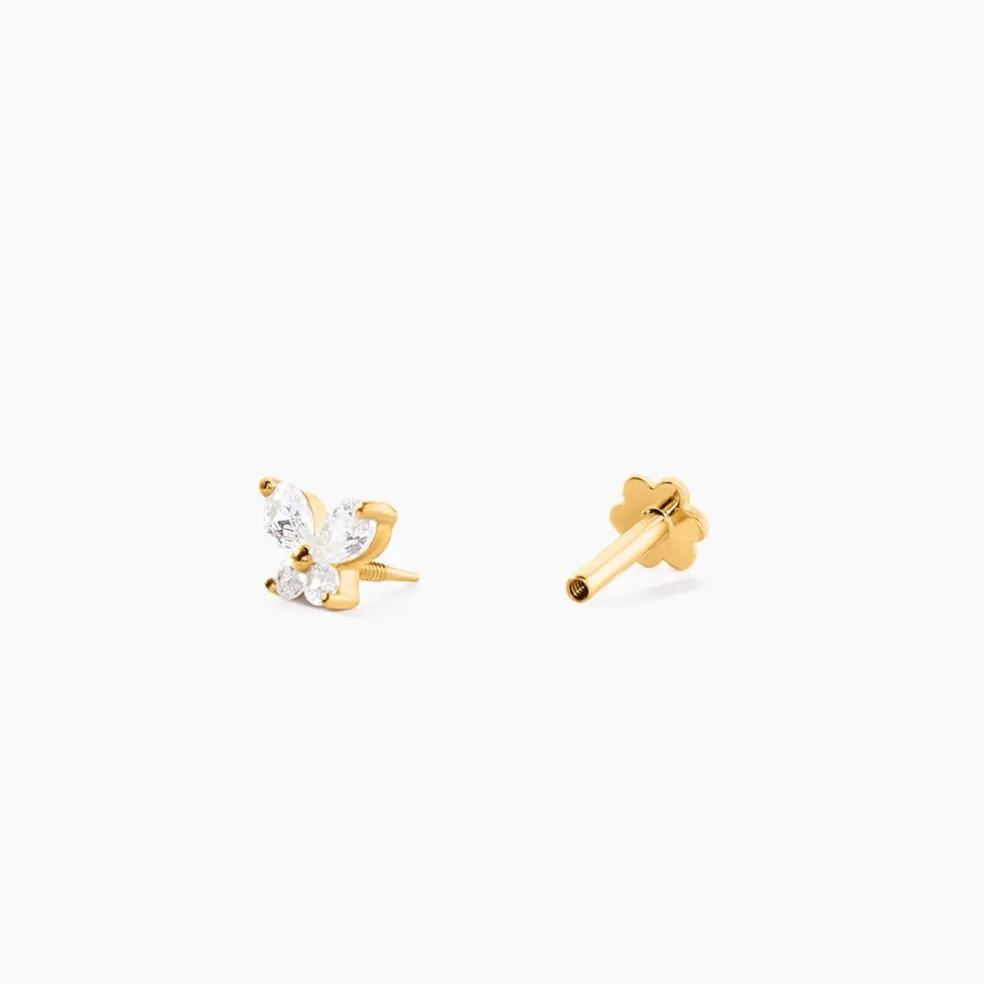 Piercing Orjan Or Jaune Oxyde De Zirconium