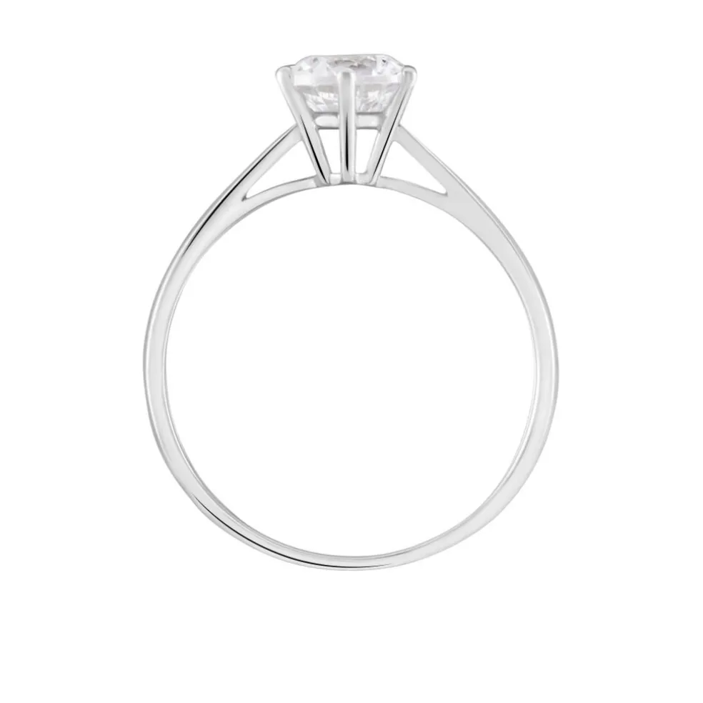 Solitaire Or Blanc Laurian Oxyde De Zirconium Blanc