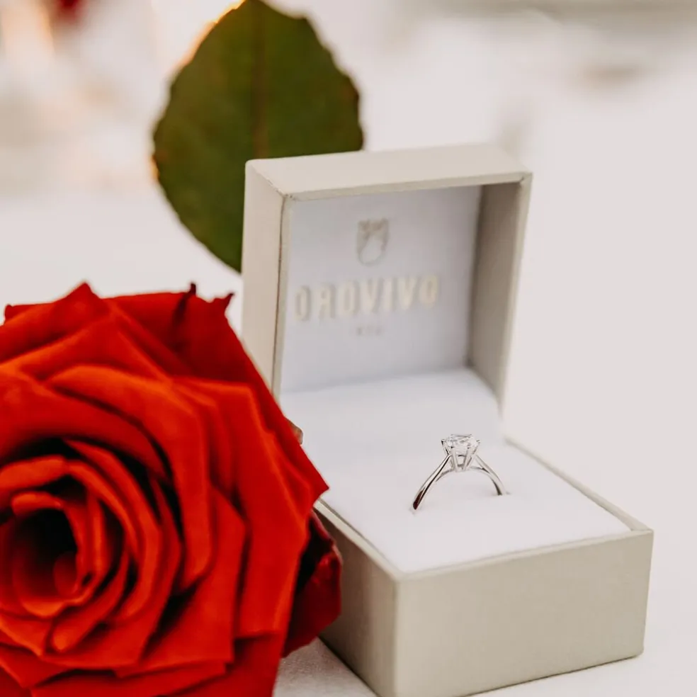 Solitaire Or Blanc Laurian Oxyde De Zirconium Blanc