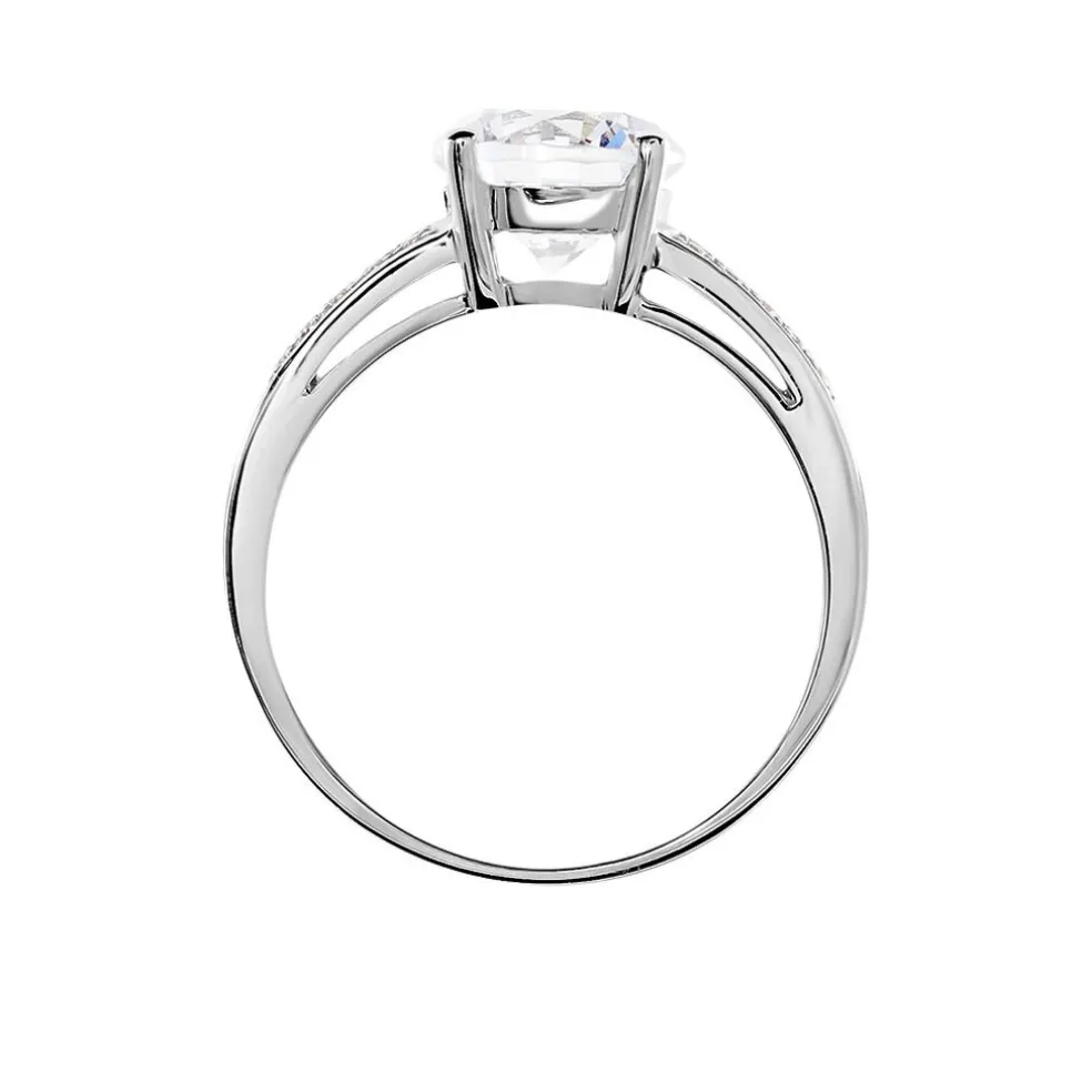Solitaire Or Blanc Oxyde De Zirconium