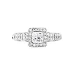 Solitaire Or Blanc  Princessa Diamant Synthetique