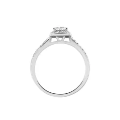 Solitaire Or Blanc  Princessa Diamant Synthetique