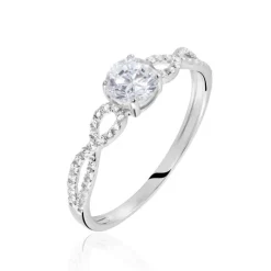 Solitaire Or Blanc Sevastiane Oxyde De Zirconium